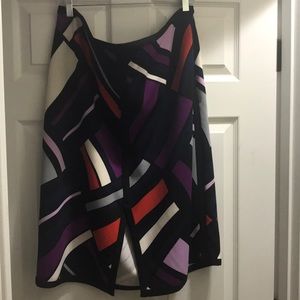 Plus Size Color Block Skirt